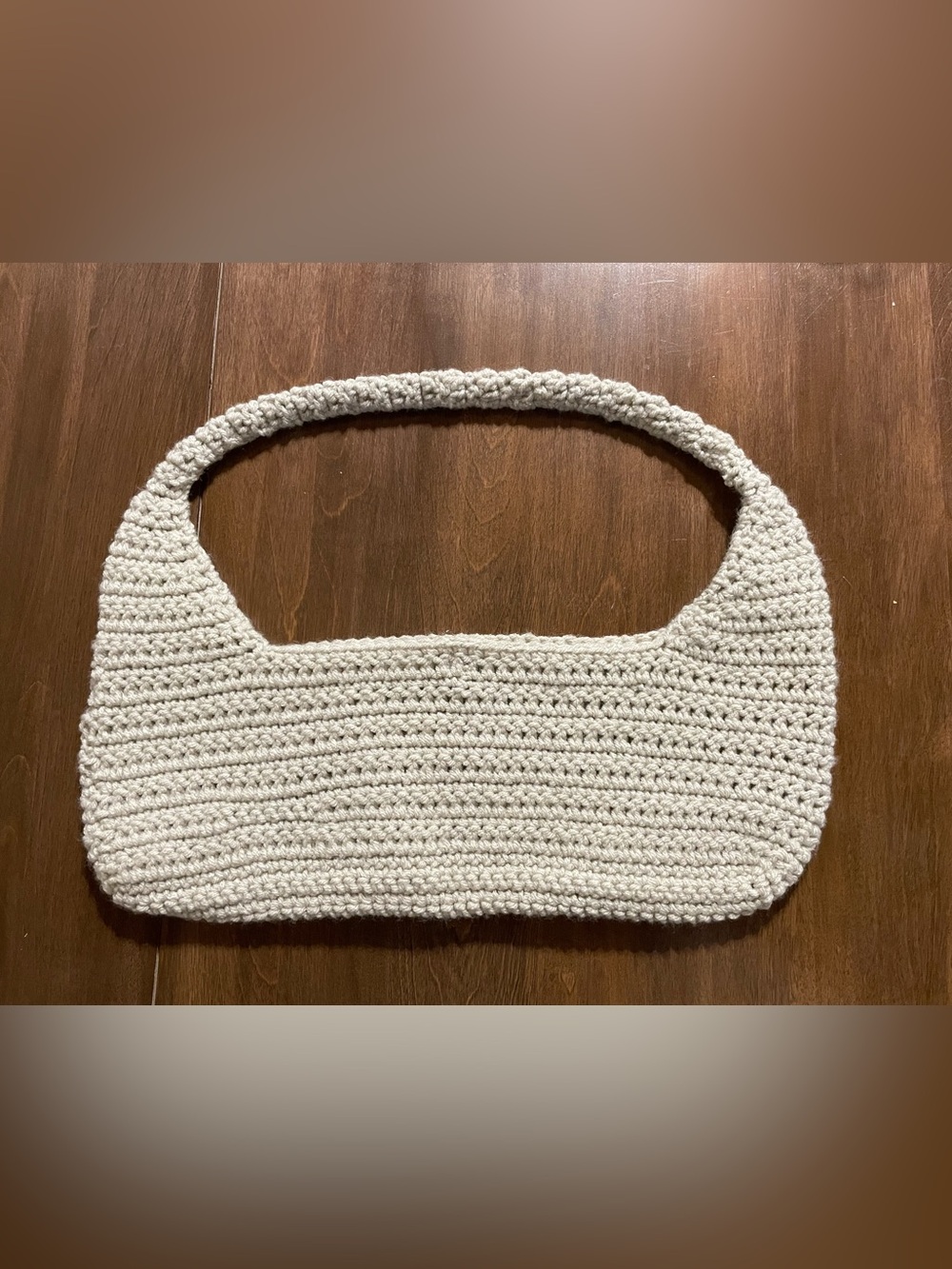Handcrafted Cream Crochet Shoulder Bag